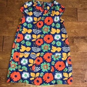 Girls Marimekko Cap Sleeve Dress-Kukkatori Print